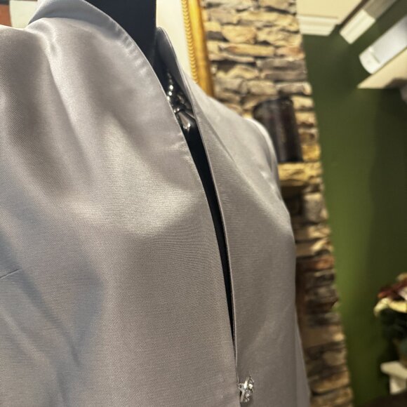 INC Silver Tailored  3/4 Length Formal Jacket for evening affairs and events S 4 - Picture 4 of 5